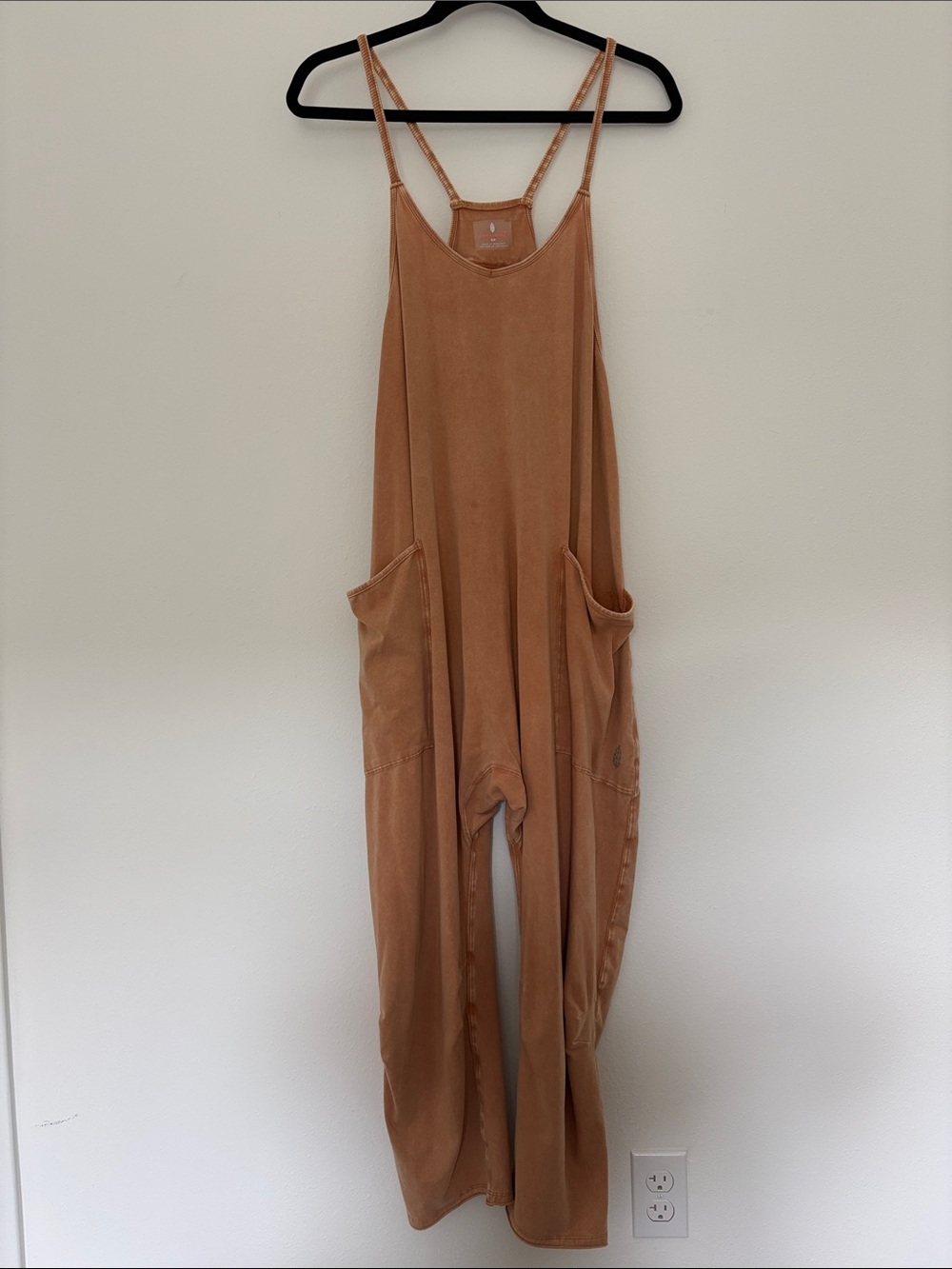 FP Movement by Free People Cozy Spaghetti-Strap Jumpsuit in Rusty Tan